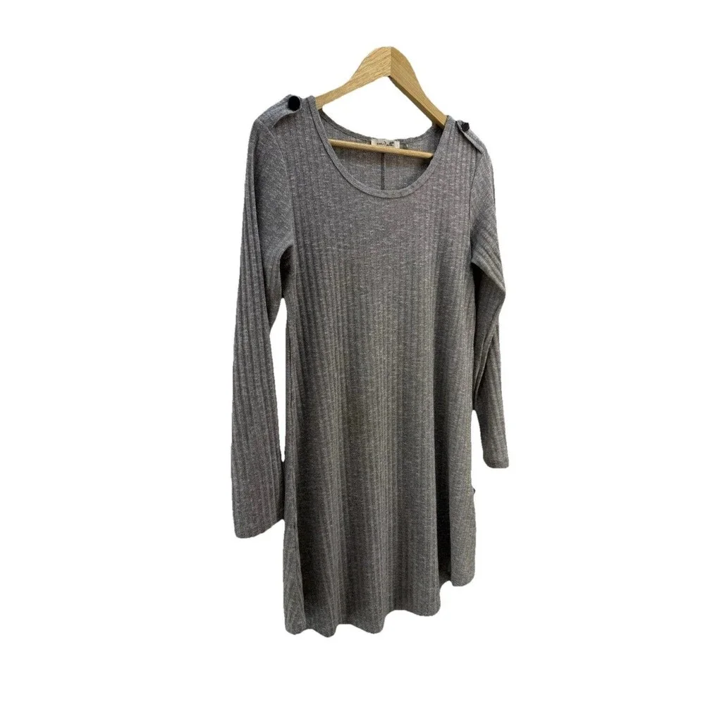 Simply Noelle Women Dress Tunic Size Small Gray Long Sleeve Pullover - Picture 3 of 12